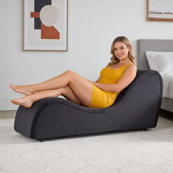 Premium Yoga Chaise Lounge Chair for Couples – Heavy Duty Adult Sex Position & Posture Support-Black 7 sex chair for couples