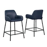 blue Low Back Bar Stools With Arms