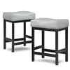 MiItoday Counter Height Bar Stools Set of 2 Gray-1