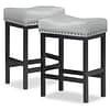 Counter Height Bar Stools Set of 2, Gray PU-1