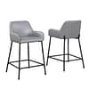 grey Low Back Bar Stools With Arms