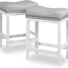 MiItoday Counter Height Bar Stools Set of 2 Gray-White-1