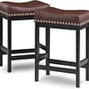 Counter Height Bar Stools Set of 2 Brown-1
