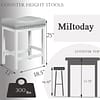 MiItoday Counter Height Bar Stools Set of 2 Gray-White-6