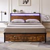 queen drawer metal bed frame