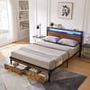 queen bed frame with drawers