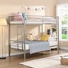 Metal twin bunk bed silver