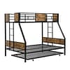 Space-Saving Twin Over Full Bunk Bed with Trundle in Rustic Brown-5