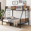 Space-Saving Twin Over Full Bunk Bed in Rustic Brown-1