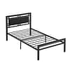 Twin Size Bed Frame with Headboard, Black (3)