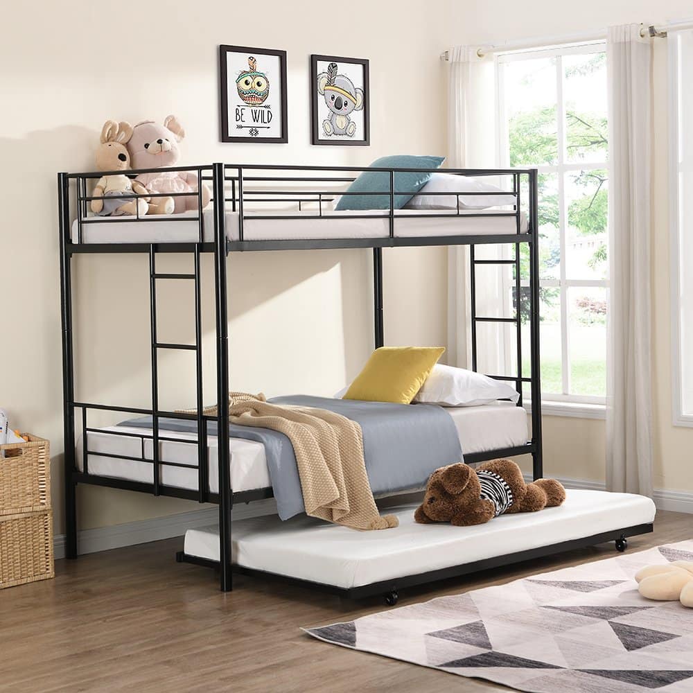 black bunk bed
