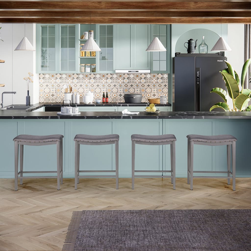 grey backless counter bar stools