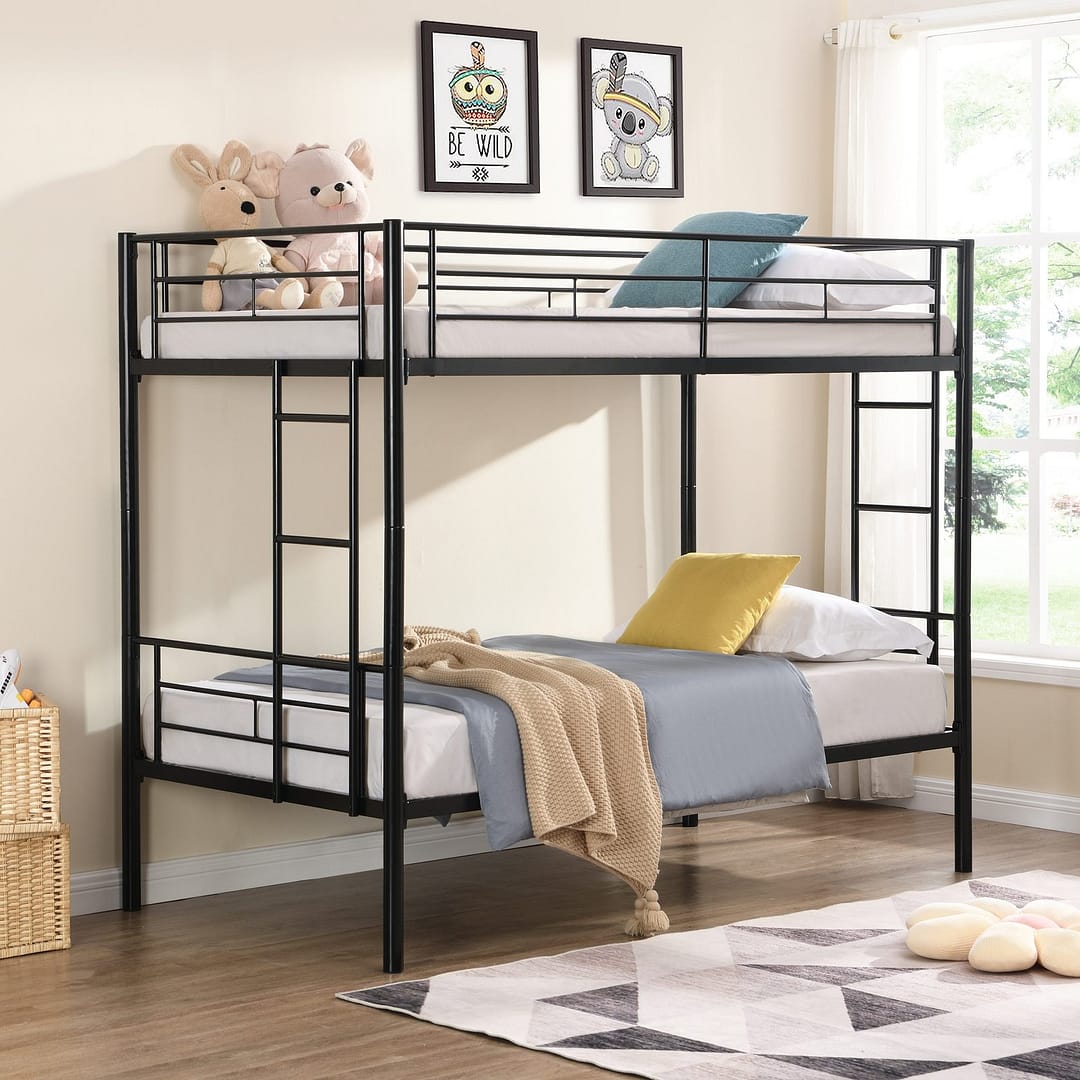 twin black bunk bed