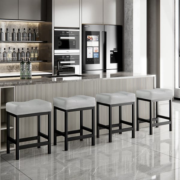 MiItoday Counter Height Bar Stools Set of 2 Gray-5