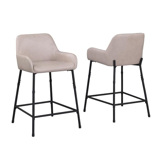cream Low Back Bar Stools With Arms