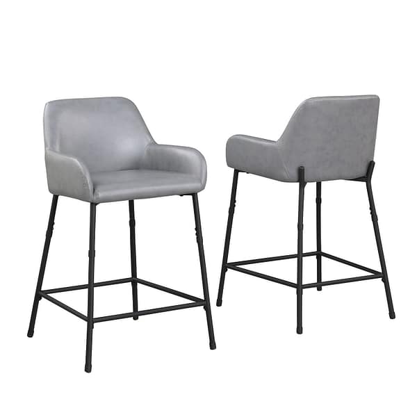 grey Low Back Bar Stools With Arms