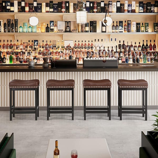 Counter Height Bar Stools Set of 2 Brown-5