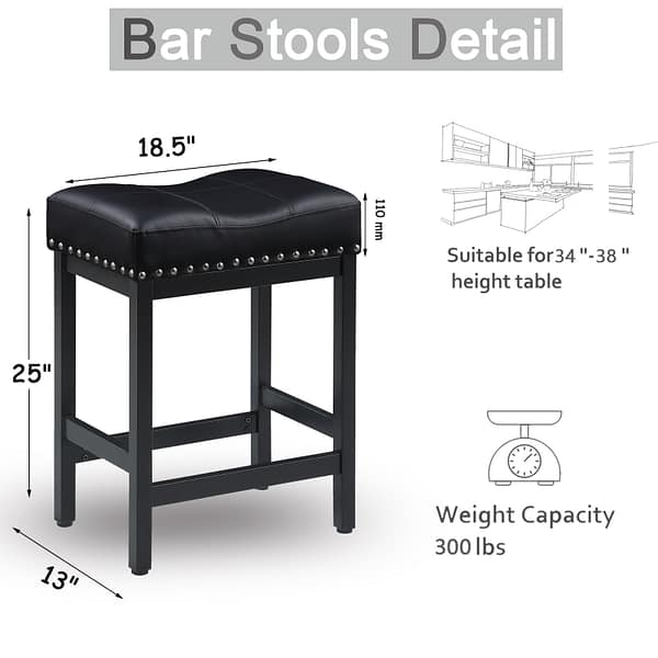 918-Counter Height Bar Stools Set of 2-BK-2