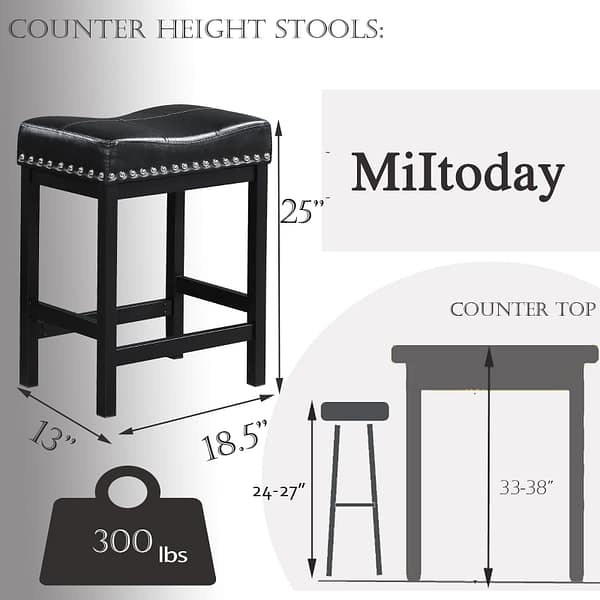 918-Counter Height Bar Stools Set of 2-BK-3