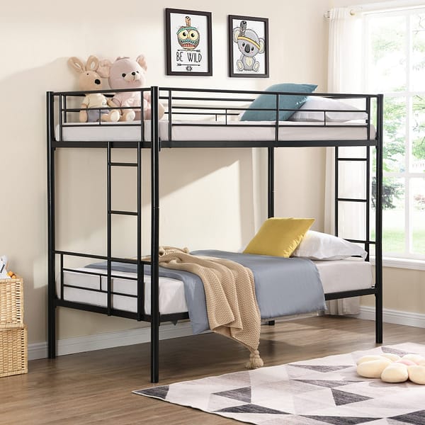 twin black bunk bed