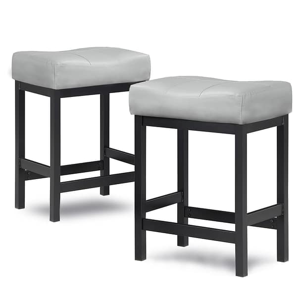 MiItoday Counter Height Bar Stools Set of 2 Gray-1