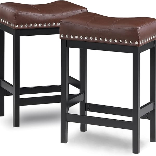 Counter Height Bar Stools Set of 2 Brown-1