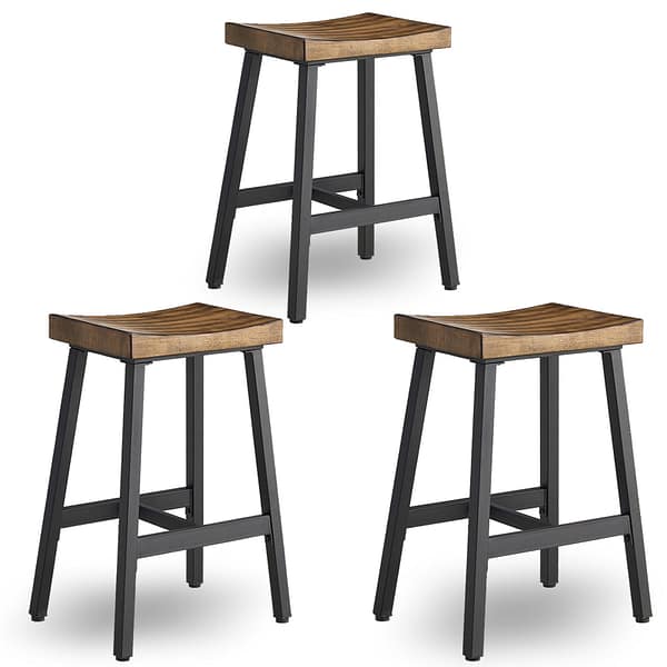 wooden bar stools set of 3