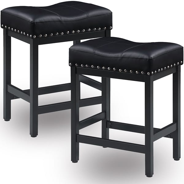 918-Counter Height Bar Stools Set of 2-BK-1