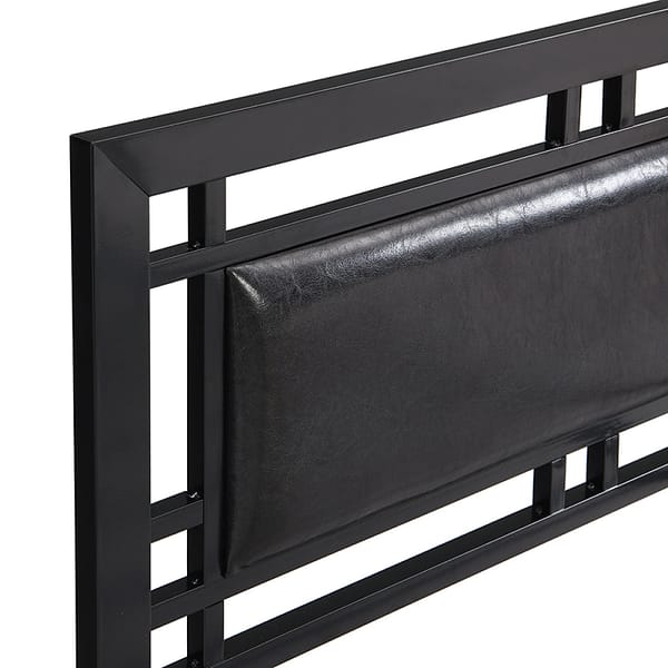 Twin Size Bed Frame with Headboard, Black (8)